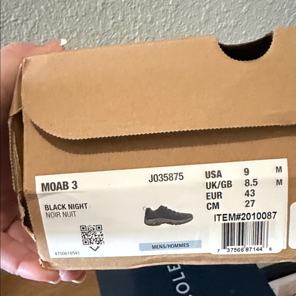 Merrell Men’s Black Athletic Trail Shoes Moab 3 size 9 NEW - Picture 8 of 8